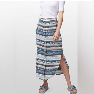 Kavu Vonn midi Skirt big sky blue striped Sz S